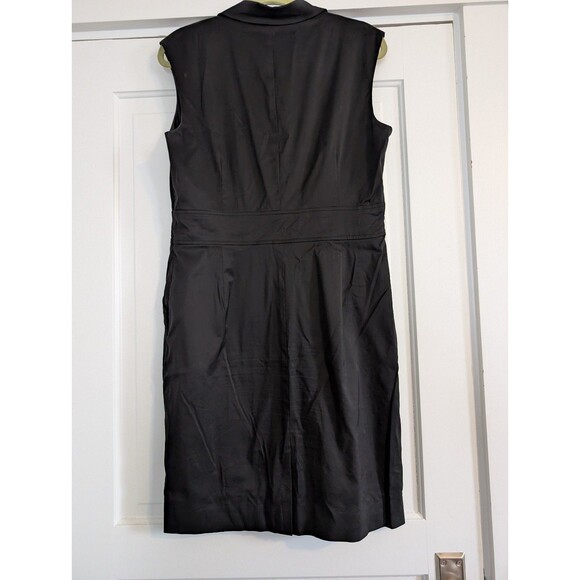 Ann Taylor Dress Black Sleeveless V-neck Pockets Buckle Front size 12 - Picture 5 of 5